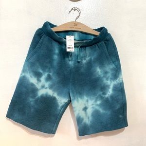 Rowdy Sprout Kids TieDye Fleece blue shorts